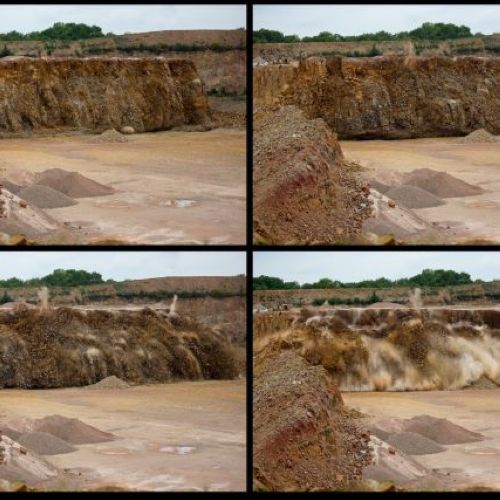 Tir de mine du 17 Mai 2016, dans le gisement de Ballast LGV